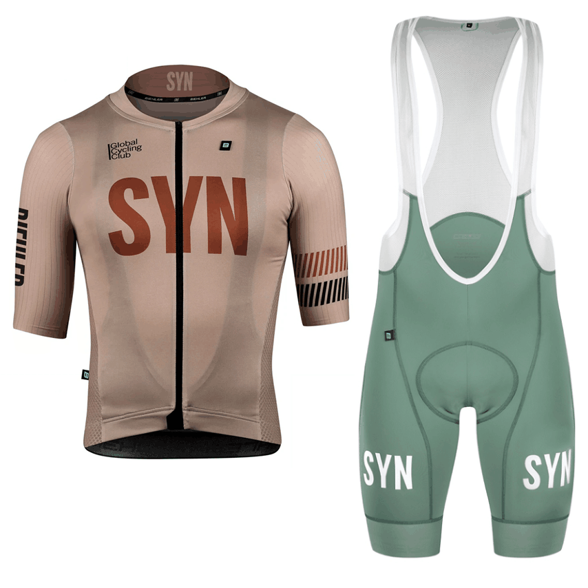 Cycling Bib Shorts - SYN-Maillot de cyclisme marron à manches